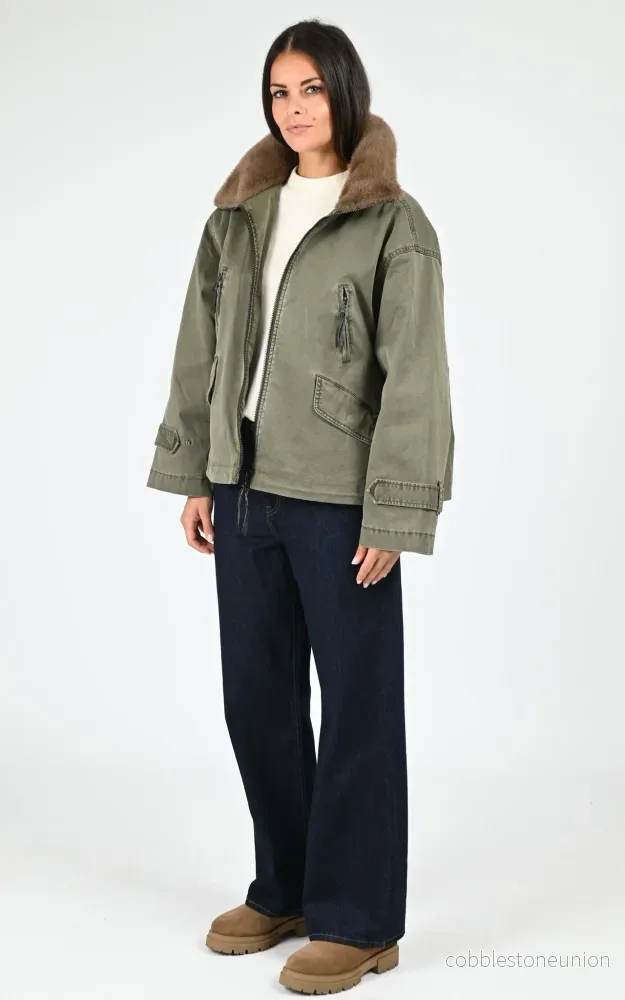 Khaki Tyra Army Canvas Jacket - Women - Bild 2