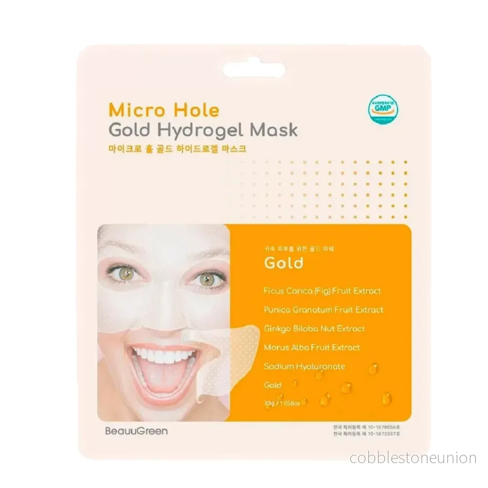 Beauugreen, Gold, Hydrogel, Hydration & Elasticity, Ansiktsmask, För ansiktet, 23 g Beauugreen, Gold, Hydrogel, Hydration & Elasticity, Ansiktsmask, För ansiktet, 23 g