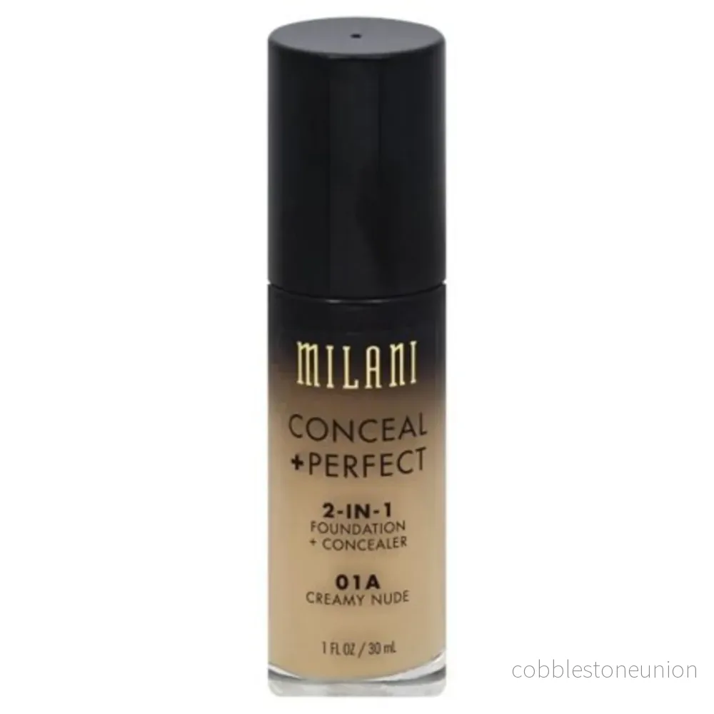 Milani, Conceal + Perfect, Matt, Flytande foundation & concealer 2-i-1, 01A, Creamy Nude, 30 ml Milani, Conceal + Perfect, Matt, Flytande foundation & concealer 2-i-1, 01A, Creamy Nude, 30 ml