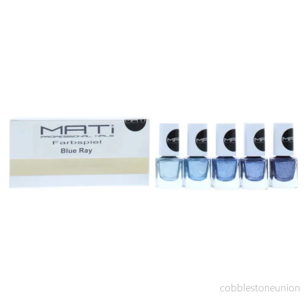Set, Matt, Blå Ray, Nagellack, 5 st, 5 ml