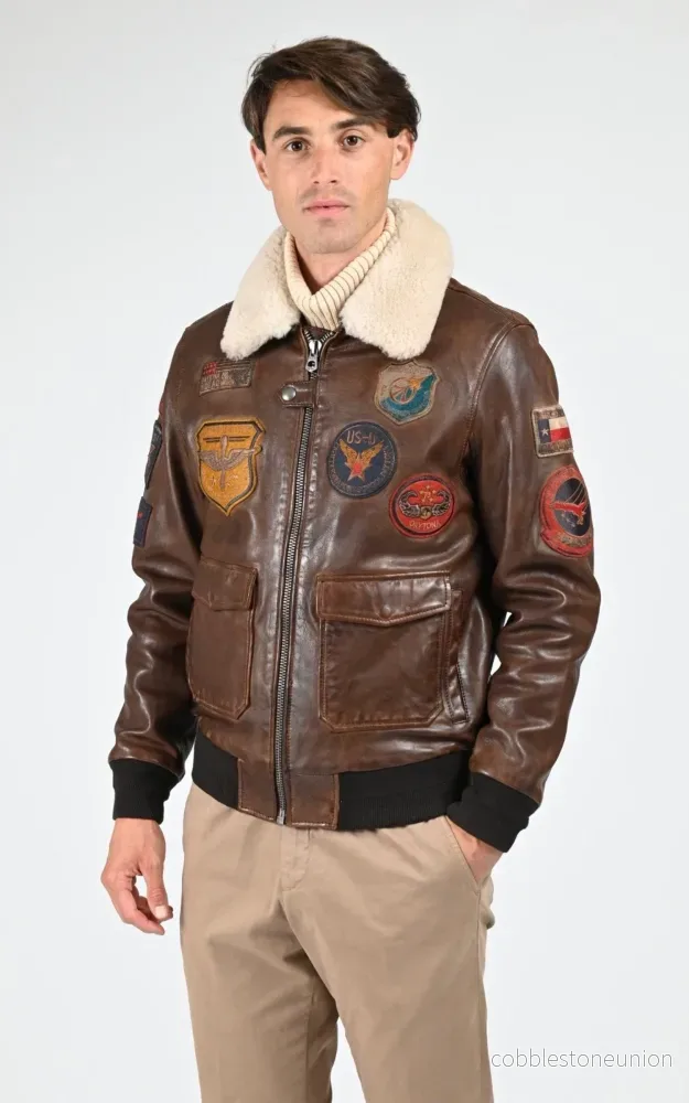 Mythic Brown Aviator Pilot Jacket – Men