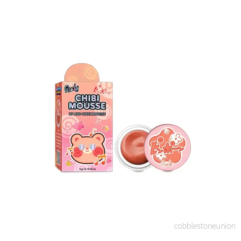 Rude Cosmetics, Chibi Mousse, Läpp- och kindbalsam 2-i-1, Fuzzy, 4 g