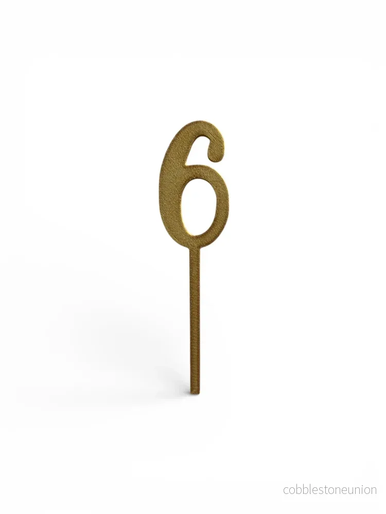 Cake Topper Siffra – 6 Guld/Silver Cake Topper Siffra – 6 Guld/Silver