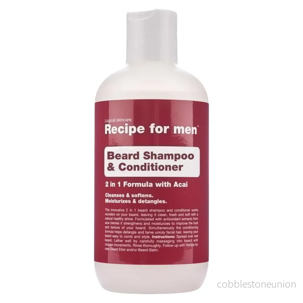 Recipe For Men, Beard Shampoo & Conditioner, Cleansing and Conditioning, Skäggschampo, Fukt, 250 ml Recipe For Men, Beard Shampoo & Conditioner, Cleansing and Conditioning, Skäggschampo, Fukt, 250 ml