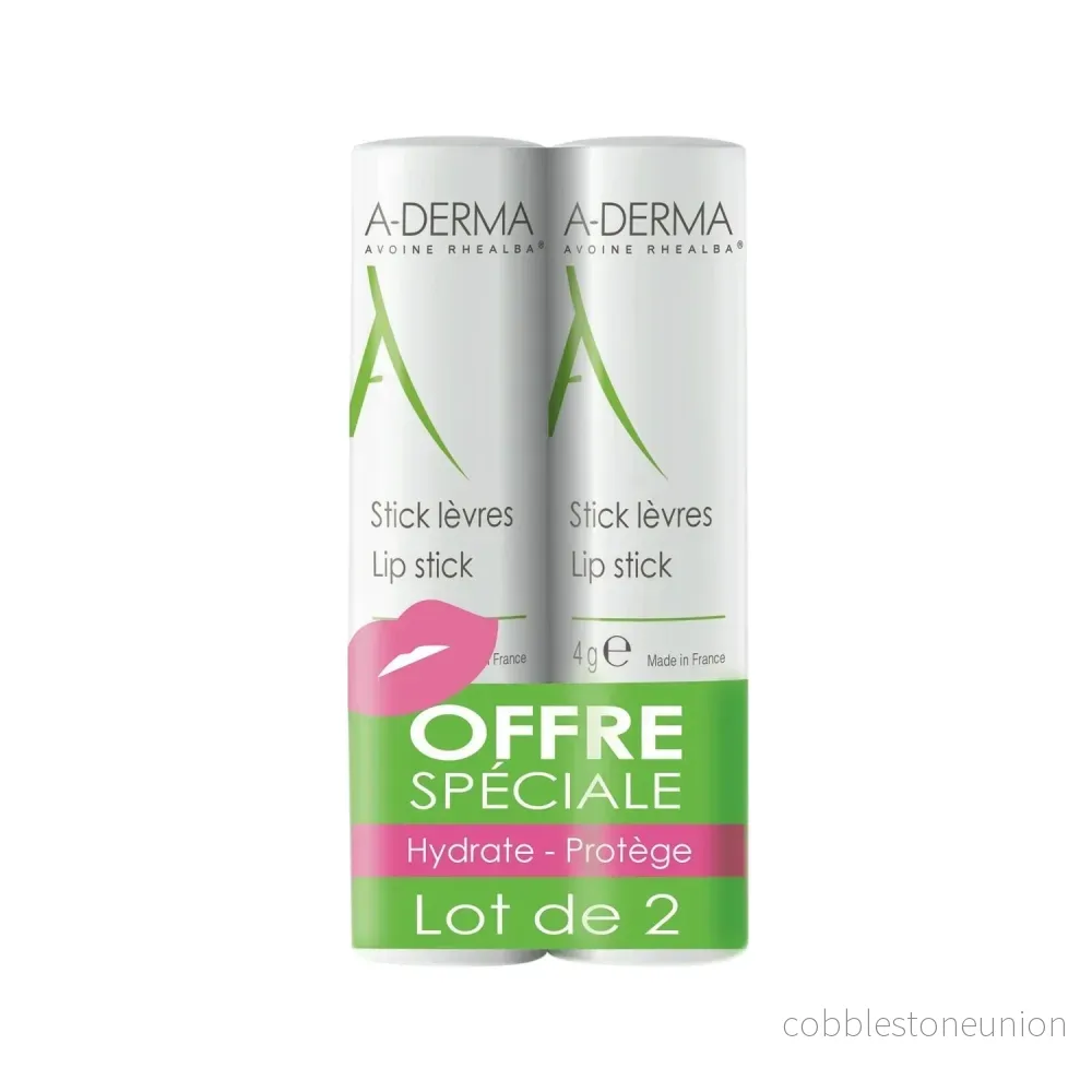 Duo Set, A-Derma, A-Derma, Återfuktar, Läppbalsam behandling, 2 st, 4 ml