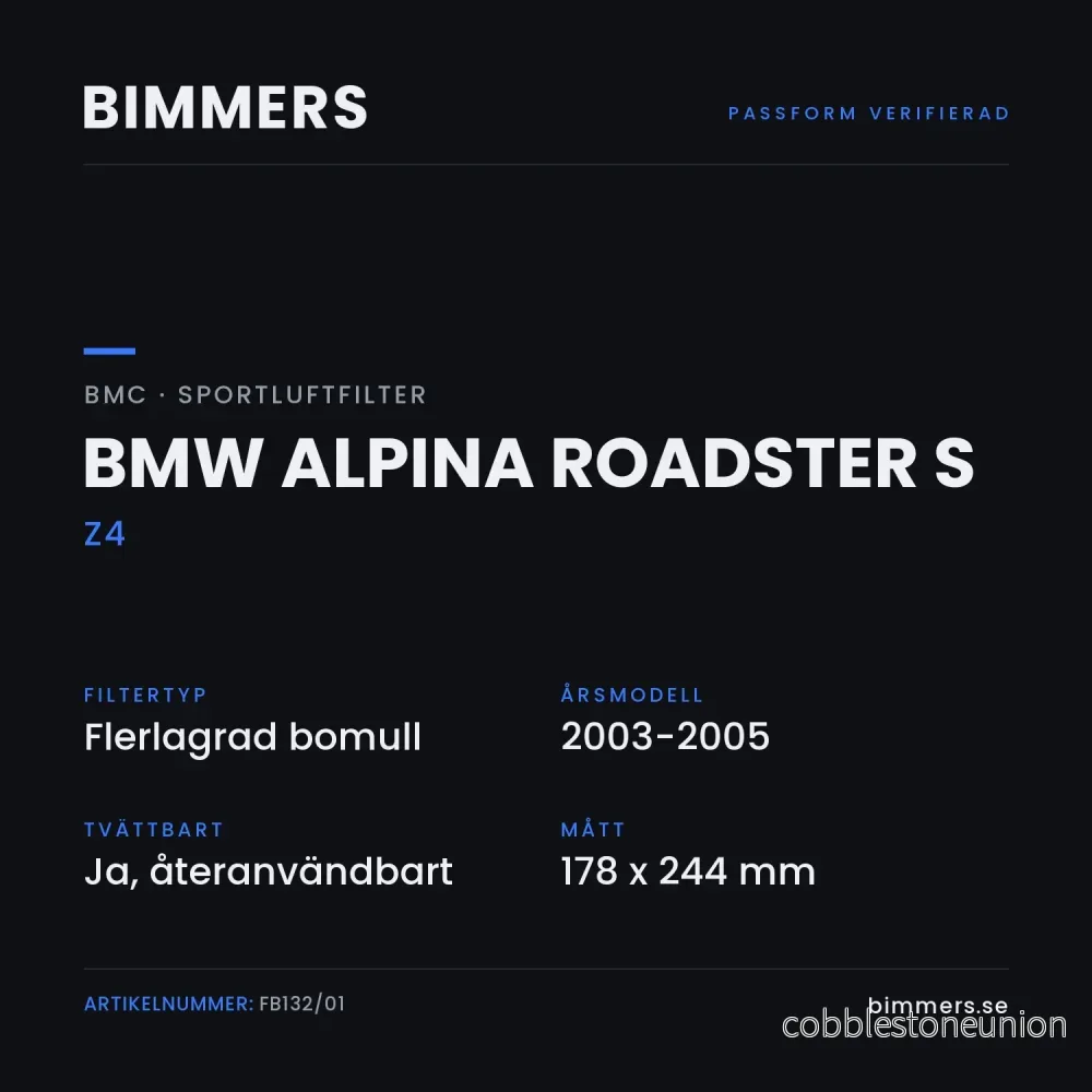 BMC Sportluftfilter BMW Alpina Roadster S Z4 (3.4 i), FB132/01 - Bild 2