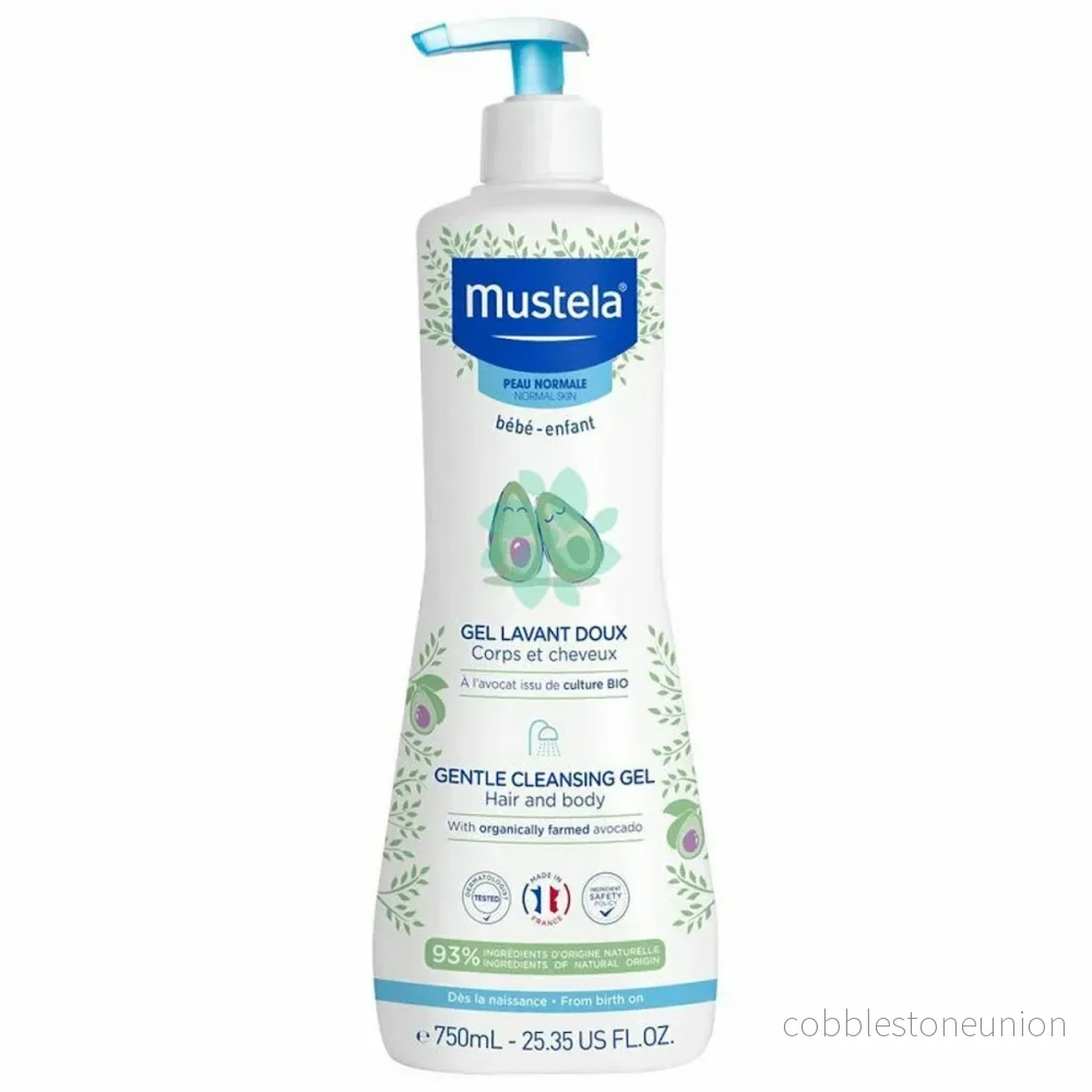 Mustela, Mustela, Avokado, Milt rengörande, Rengöringsgel, För ansikte & hår, 750 ml