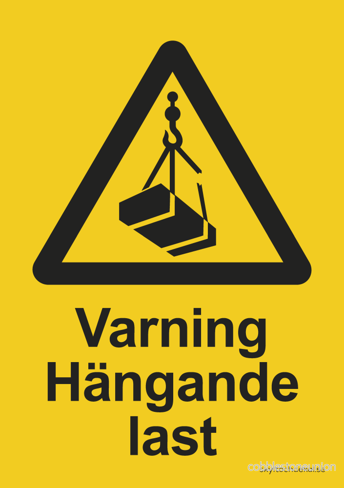 Varning Hängande last Varning Hängande last