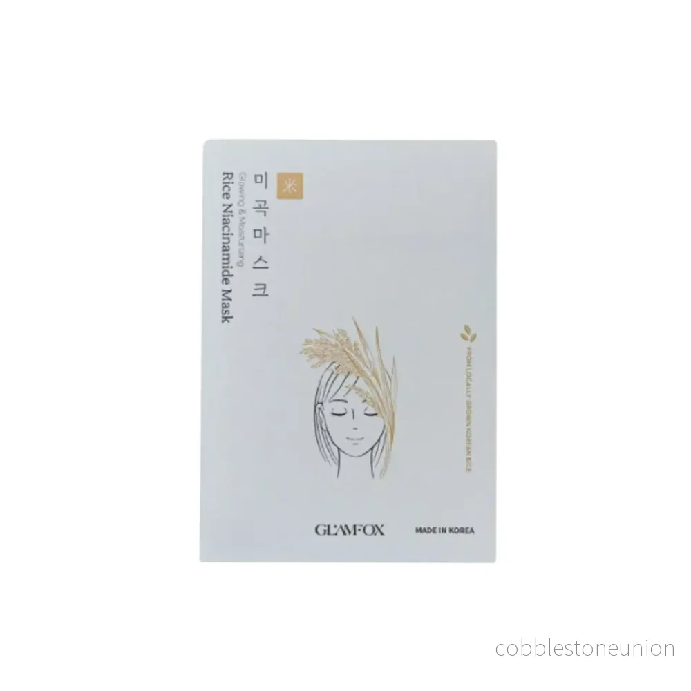 Glamfox, Rice Niacinamide, Återfuktande lyster, Ansiktsmask, För ansiktet, 23 ml Glamfox, Rice Niacinamide, Återfuktande lyster, Ansiktsmask, För ansiktet, 23 ml