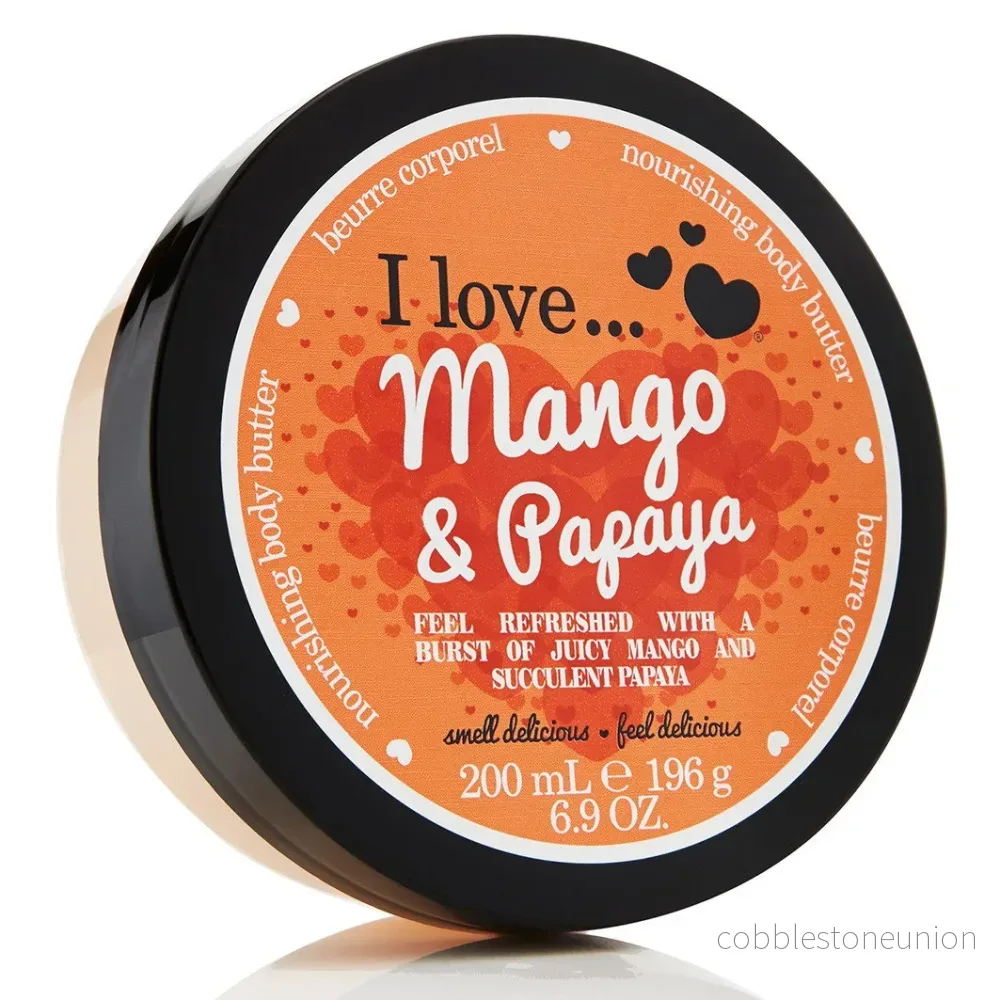 I Love, Mango & Papaya, Återfuktande, Kroppssmör, 200 ml